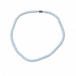 White Seashell Necklace with silver clasp Men's